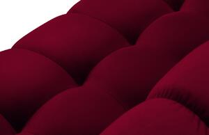 Vínově červená sametová třímístná pohovka MICADONI MAMAIA 177 cm