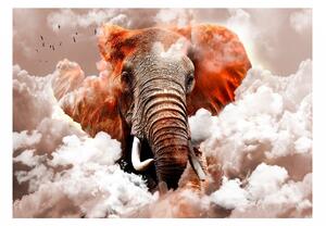 Murando DeLuxe Tapeta slon v oblacích - hnědý Rozměry (š x v) a Typ: 150x105 cm - vliesové