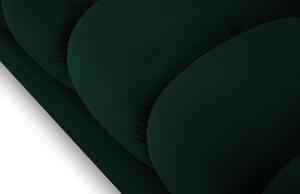 Tmavě zelená sametová třímístná pohovka MICADONI MAMAIA 177 cm