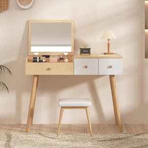 Kaptafel – Toaletní stolek – Kosmetický stolek – Stolek pro osobní hygienu – Toaletní stolek – Velké zrcadlo