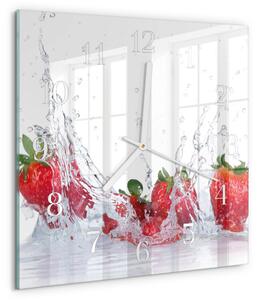 Skleněné hodiny Jahoda zskb-30x30-00090657