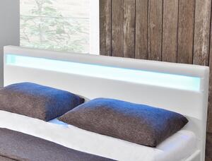 Goleto Čalouněná postel Paris 180 x 200 cm s LED osvětlením | bílá