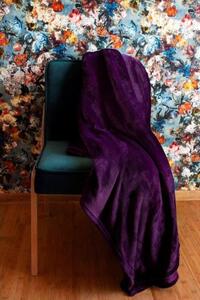 Fialová jednobarevná deka z příjemné látky Šířka: 200 cm | Délka: 220 cm