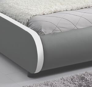 Goleto Čalouněná postel Sevilla 140 x 200 cm s LED osvětlením | tmavě šedá
