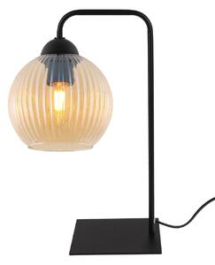 Stolní lampa Riffle Round, 1x medové skleněné stínítko