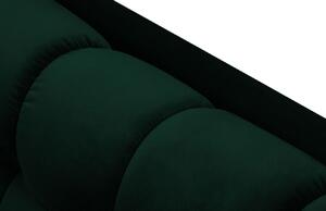 Tmavě zelená sametová čtyřmístná pohovka MICADONI MAMAIA 217 cm