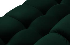 Tmavě zelená sametová čtyřmístná pohovka MICADONI MAMAIA 217 cm