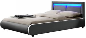Goleto Čalouněná postel Murcia s LED osvětlením 140 x 200 cm | tmavě šedá
