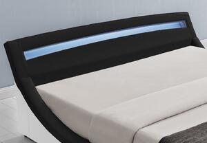 Goleto Čalouněná postel Malaga s LED osvětlením 140 x 200 cm | černá