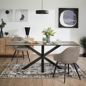 Hnědý keramický jídelní stůl Kave Home Argo 180 x 100 cm