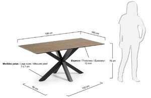 Hnědý keramický jídelní stůl Kave Home Argo 180 x 100 cm