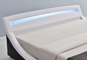 Goleto Čalouněná postel Malaga s LED osvětlením 140 x 200 cm | bílá