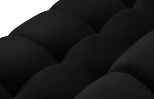 Černá sametová čtyřmístná pohovka MICADONI MAMAIA 217 cm