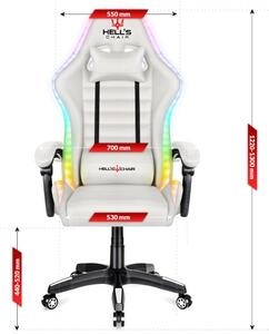 Herní židle HC-1003 LED RGB bílá