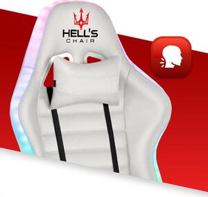 Herní židle HC-1003 LED RGB bílá
