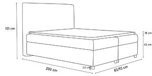 Čalouněná jednolůžková postel DOUBLE 1, Cosmic160, 90x200