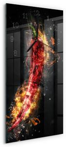 Skleněné hodiny vertikální Pálivá paprika zsppc-30x60-00185066