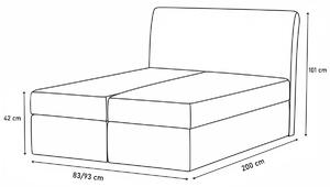 Čalouněná jednolůžková postel DOUBLE 2, Cosmic100, 80x200