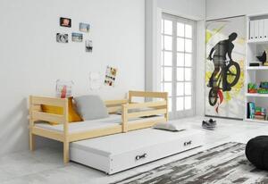 Dětská postel ERYK P2 + matrace + rošt ZDARMA, 90x200 cm, borovice, bílá