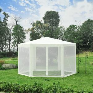 Goleto Zahradní párty stan 3,9 x 3,9 m s bočnicemi (moskytiéry) | krémový