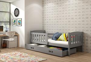 Dětská postel FLORENT P1 + úložný prostor + matrace + rošt ZDARMA, 80x160, grafit, grafitová