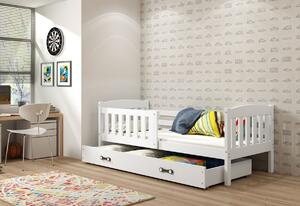Dětská postel FLORENT P1 + úložný prostor + matrace + rošt ZDARMA, 80x160, bílý, bílá