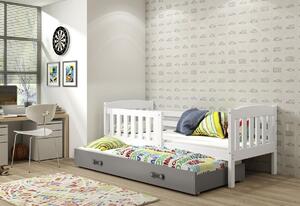 Dětská postel KUBUS P2 + matrace + rošt ZDARMA, 80x190, borovice, bílá