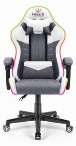 Herní židle HC-1004 LED RGB šedobílá