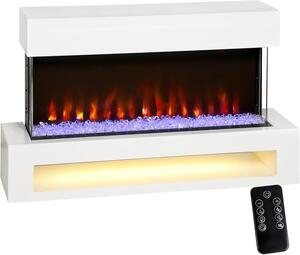 Elektrické krbové topidlo – Krb s otevřeným ohněm – Nástěnný krb – Topení pro vytvoření atmosféry – Dekorativní krb – Výkon 2000 W