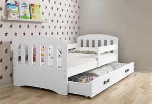 VÝPRODEJ Dětská postel HONZA P1 + úložný prostor + matrace + rošt ZDARMA, 80x160, bílý, bílá