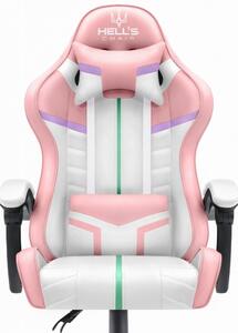 Herní židle HC-1004 růžová a bílá