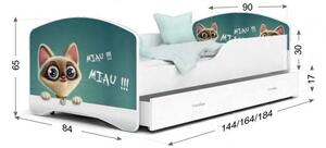 Dětská postel s potiskem FRAGA P1 + matrace + rošt ZDARMA 80x180, včetně ÚP, VZOR 26
