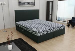 Manželská postel TOM včetně matrace, 140x200, Dolaro 8 černý/Siena šedý