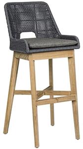 Tmavě šedá pletená zahradní barová židle Bizzotto Hespari 112 cm