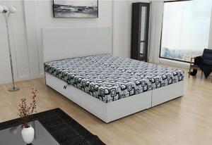 Manželská postel THOMAS včetně matrace, 140x200, Dolaro 511 bílý/Siena šedý