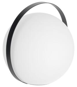 Bílá plastová stolní LED lampa Kave Home Dinesh s černou rukojetí