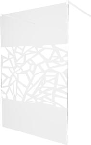 MEXEN - Kioto zástěna sprchová volně stojící, 100 x 200 cm, transparentní/bílá 8 mm, bílá - 800-100-002-20-85
