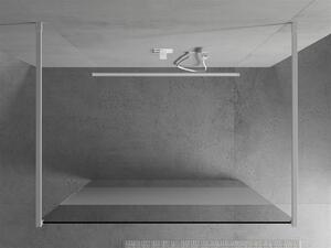 MEXEN - Kioto zástěna sprchová volně stojící, 110 x 200 cm, transparentní/mléčné sklo 8 mm, bílá - 800-110-002-20-35