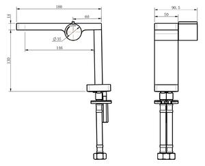 Designová umyvadlová baterie Koupelnová baterie NT3110C - Vodovodní baterie v chromu