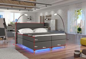 Čalouněná postel BASILIO, bez LED, 140x200, sawana 05