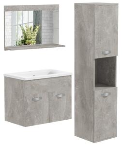 Sada koupelnového nábytku - Koupelnová skříňka - Skříňka pod umyvadlo - Zrcadlová skříňka - Vysoká skříňka - Nástěnný design