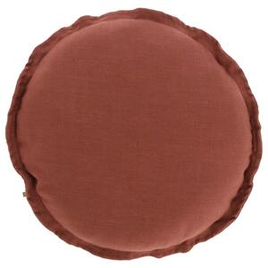 Červeno hnědý látkový povlak na polštář Kave Home Maelina Ø 45 cm