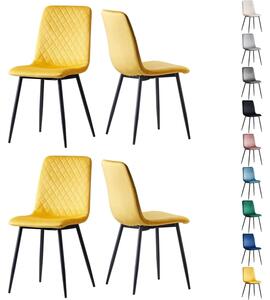 Jídelní židle - Designová židle - Židle - Kovová židle - Židle Lexi - Sada 4 kusů - Ergonomické pohodlí