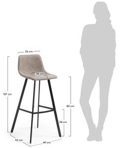 Béžová koženková barová židle Kave Home Alve 80 cm