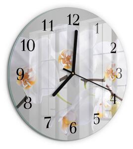 Skleněné nástěnné hodiny Orchidej zsoc-fi30-00057521