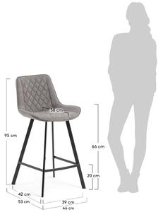 Béžová koženková barová židle Kave Home Adela 66 cm