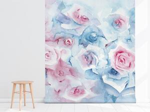 Fototapeta Modro-růžové pastelové květy Samolepící 250x250cm