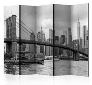 Paraván - Road to Manhattan (Black and White) II [Room Dividers]
