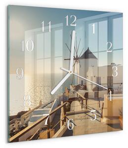 Skleněné hodiny Santorini zskb-30x30-00086782
