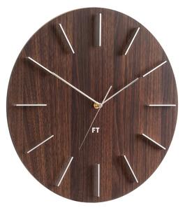 Designové nástěnné hodiny Future Time FT2010WE Round dark natural brown 40cm
